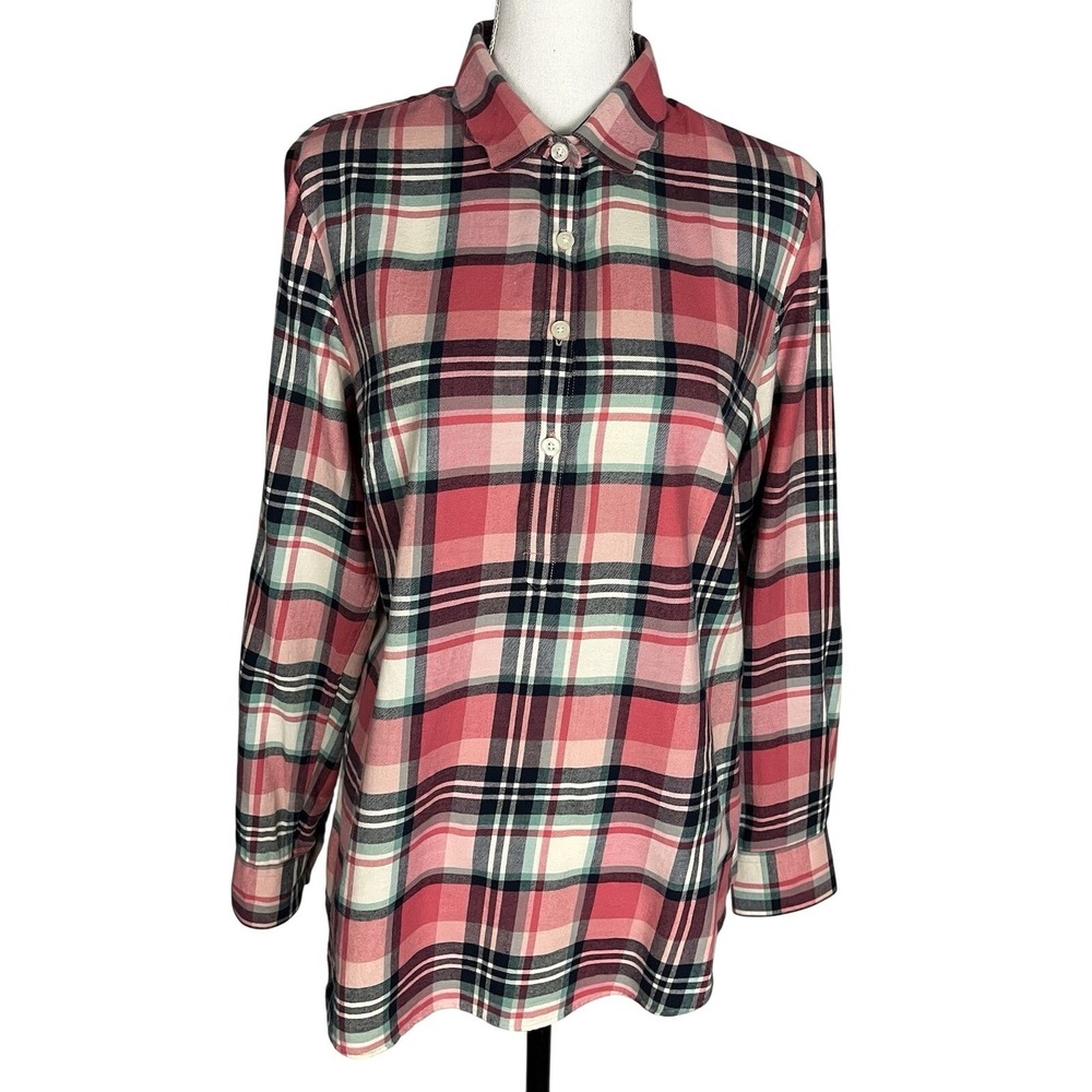 Southern Proper Plaid Popover Pink Multicolor Size L‎ Long Sleeve Cotton